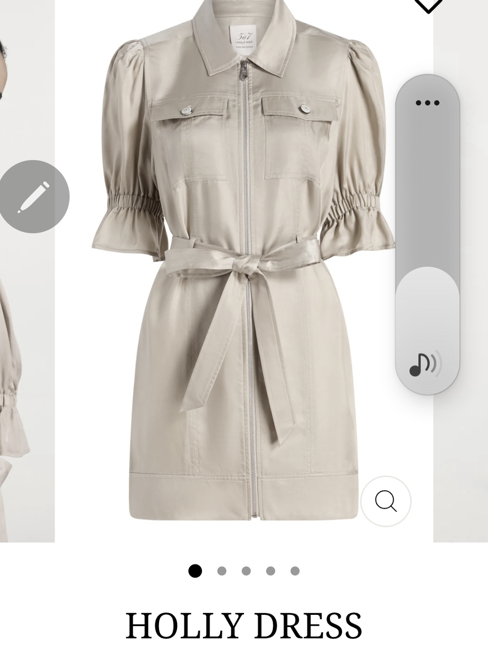 HOLLY Dress — Short Tie-Belt Mini in Light Beige